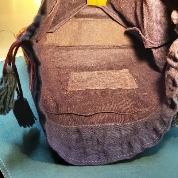 Embroidered Drawstring Bag Tassels Boho Mirror Work Sewing Market Colorful EUC - Picture 5 of 8